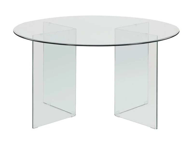 Vente-unique - Table à Manger en Verre trempé - 6 Personnes - Adamo