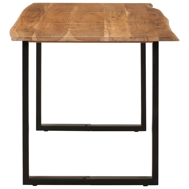 Tidyard Table de Salle à Manger Rectangulaire, Table de Repas Meuble à Manger, Table Console Extensible 160x80x76 cm Bois d'acacia Solide