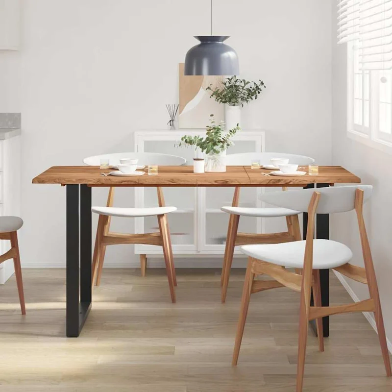 Tidyard Table de Salle à Manger Rectangulaire, Table de Repas Meuble à Manger, Table Console Extensible 160x80x76 cm Bois d'acacia Solide