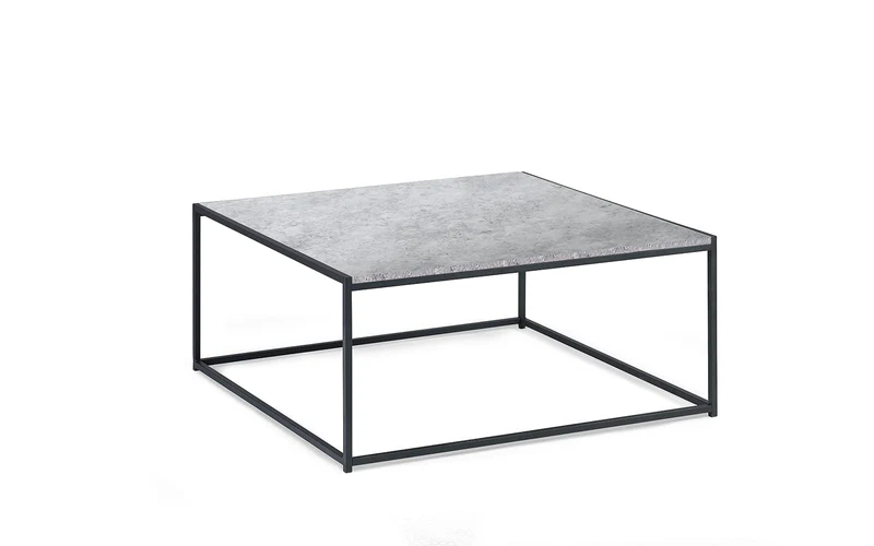 Julian Bowen Table basse carrée Staten, effet béton/noir