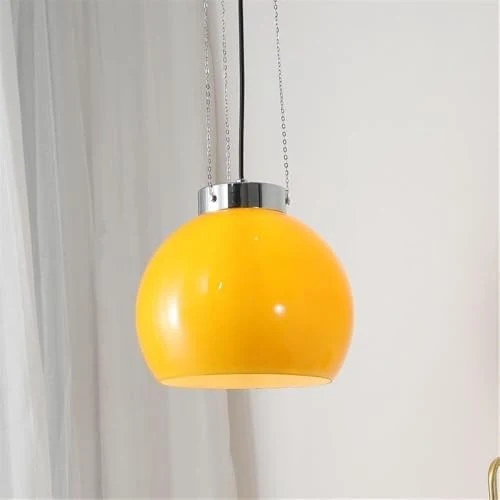 Lustres pour salon style crème français Lustre 1 lumière avec abat-jour en verre Plafonnier suspendu Éclairage intérieur suspendu pour îlot de cuisine Luminaire/B