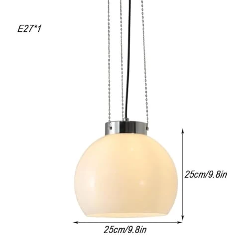 Lustres pour salon style crème français Lustre 1 lumière avec abat-jour en verre Plafonnier suspendu Éclairage intérieur suspendu pour îlot de cuisine Luminaire/B