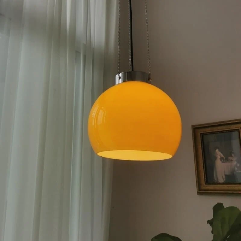 Lustres pour salon style crème français Lustre 1 lumière avec abat-jour en verre Plafonnier suspendu Éclairage intérieur suspendu pour îlot de cuisine Luminaire/B