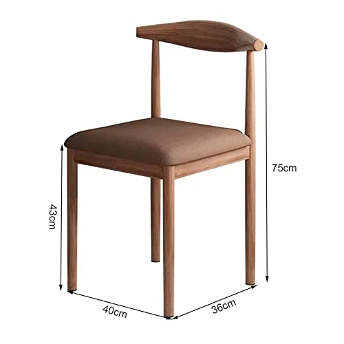 YibaoKids Fauteuil de Fer Squelette Dossier Chaise Tabouret Cosmétique Chaise de Loisirs Table et chaises de Salle à Manger Tissu en Coton et Lin Convient pour Restaurant/hôtel/café/étude (Noyer),C