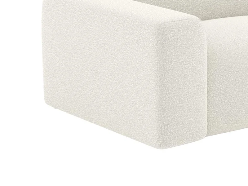 Vente-unique - Canapé 3 Places en Tissu Bouclette Blanc POGNI de Maison Céphy