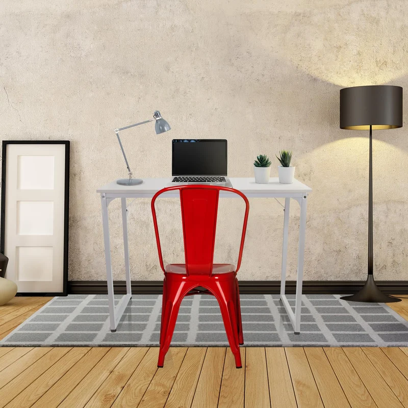 hjh OFFICE 645021 Chaise bistrot VANTAGGIO Comfort Métal Rouge, Style Industriel, empilable