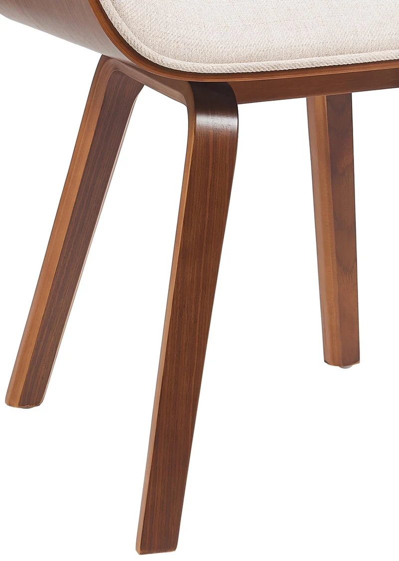 CLP Chaise de Salle à Manger Beverley Tissu, Chaise de Cuisine en Bois, avec Dossier, Fauteuil rembourré, Couleur:Noyer/crème