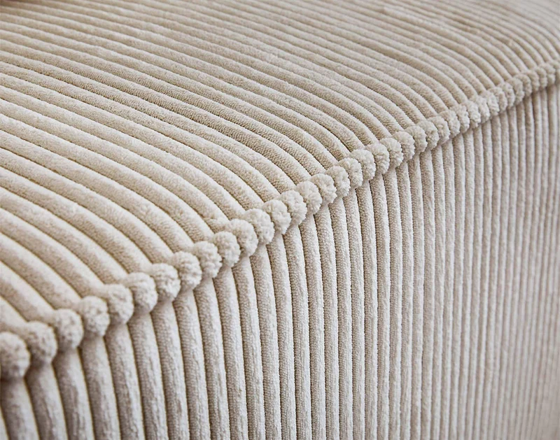 Lisa Design - Canapé Modulable d'angle Droit - Colombine en Velours Côtelé - Sofa Beige 5 Places - Salon