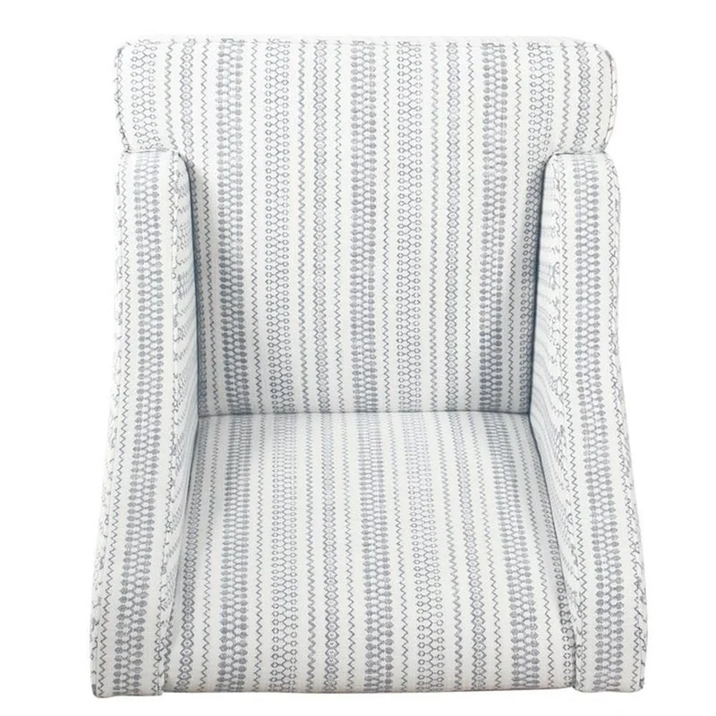 HomePop Fauteuil d'appoint en velours avec accoudoirs Swoop, rayures bleues et blanches