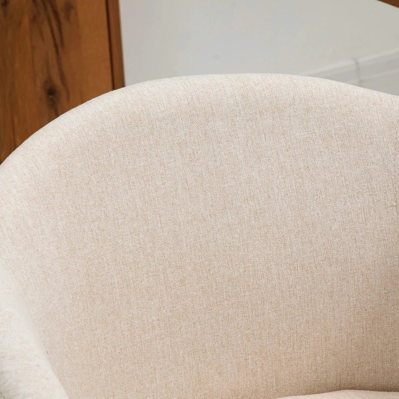 HOMCOM Lot de 2 chaises de Salle à Manger Chaise de Cuisine Design scandinave - Pieds inclinés effilés Bois Caoutchouc - Assise Dossier accoudoirs ergonomiques Aspect Lin Beige