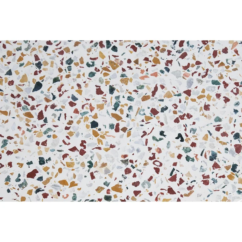 Table d'appoint Design Ronde en terrazzo et métal doré D40 cm Mezzo