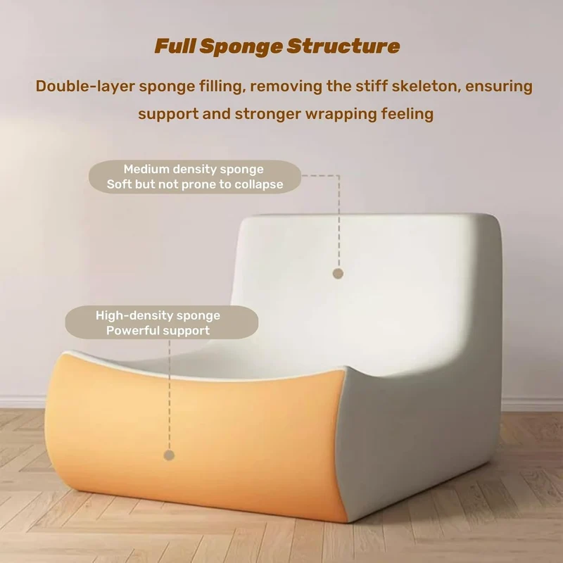 Togo – Chaise longue en daim doux, mousse de qualité supérieure, canapé paresseux, pouf d'angle, fauteuil d'appoint marron sans accoudoirs pour salon, bureau (gris)