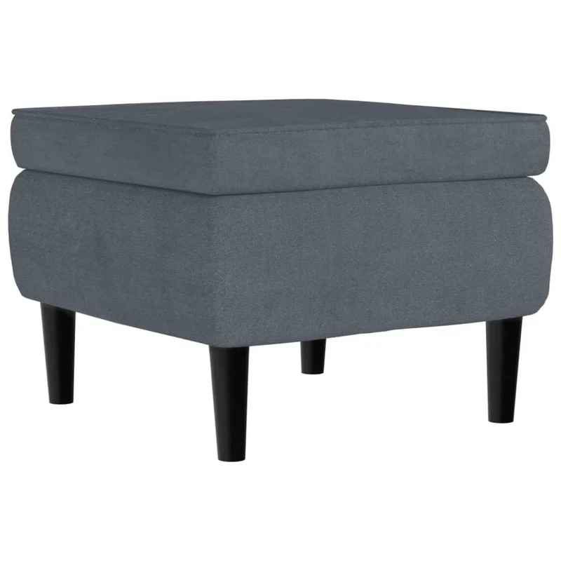 vidaXL Fauteuil à Oreilles avec Tabouret Chaise de Relaxation Siège de Salon Meuble de Salle de Séjour Maison Intérieur Gris Foncé Velours