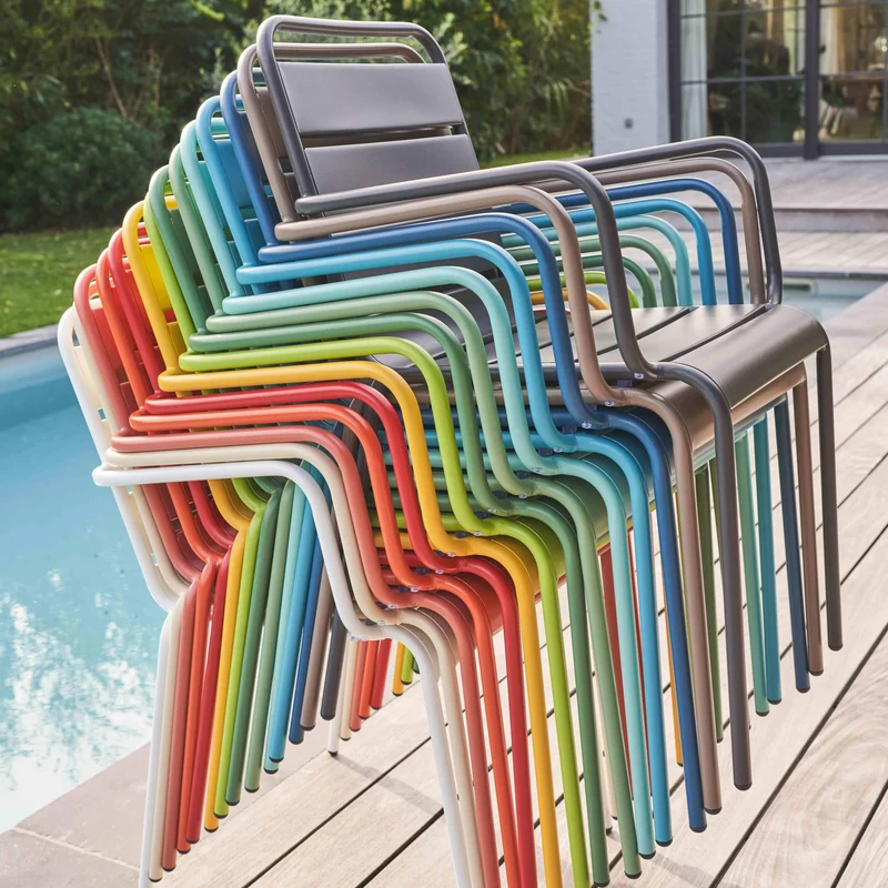 Oviala Fauteuil de Jardin en métal Blanc - Palavas