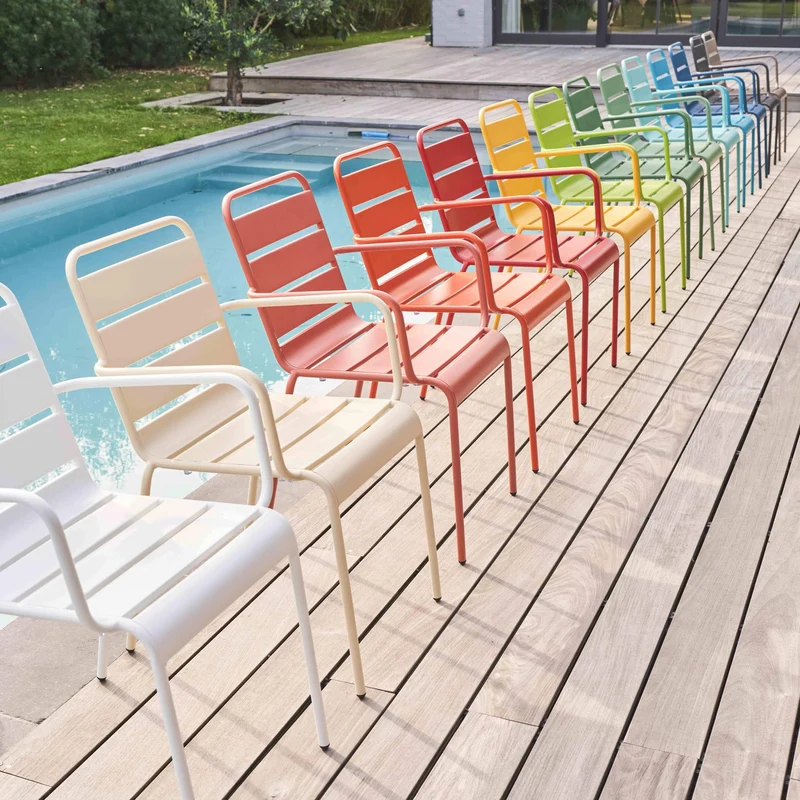 Oviala Fauteuil de Jardin en métal Blanc - Palavas