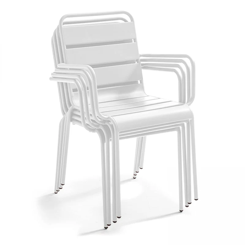 Oviala Fauteuil de Jardin en métal Blanc - Palavas