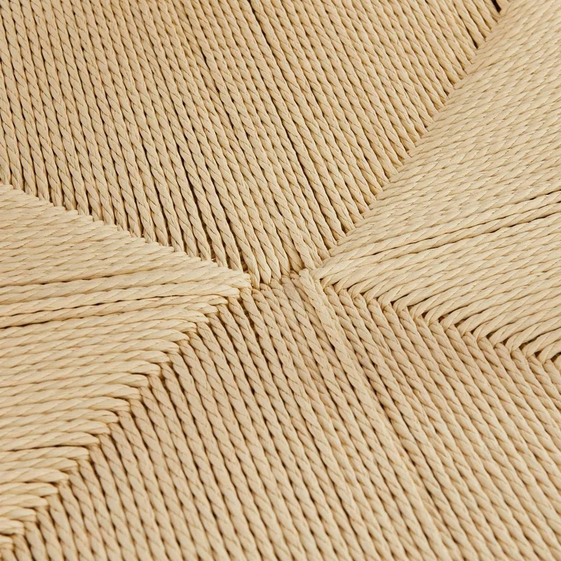 Chaise Fauteuil de Table en Bois Naturel et Assise tressée Beige H 73 cm - Atmosphera