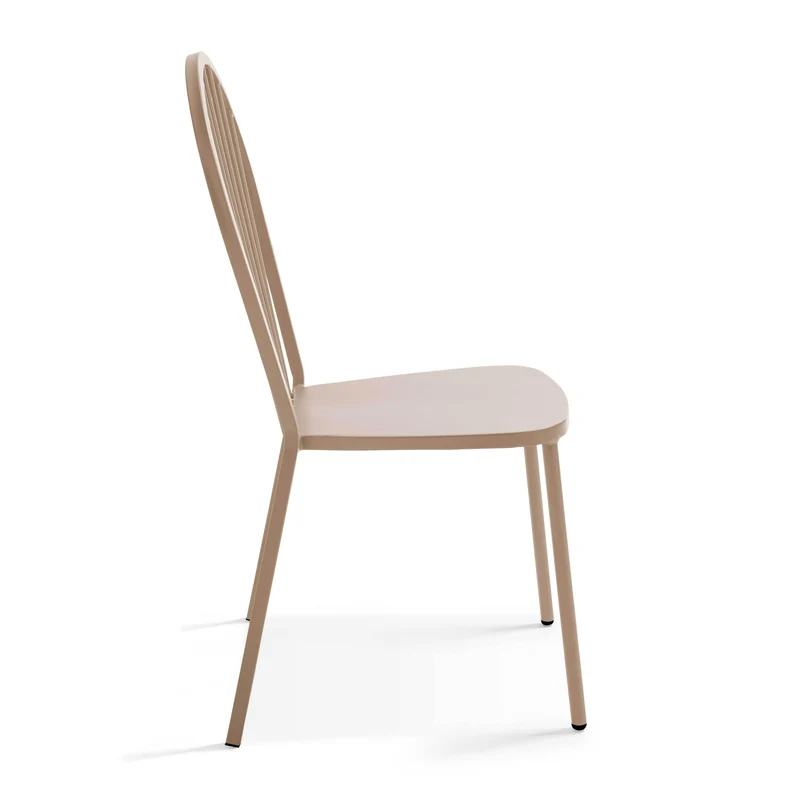 Oviala Ensemble Table de terrasse inclinable et 2 chaises bistrot Taupe - Palavas