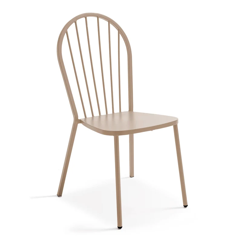 Oviala Ensemble Table de terrasse inclinable et 2 chaises bistrot Taupe - Palavas