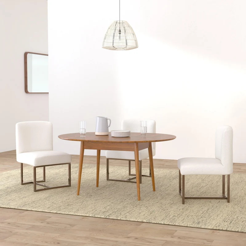 NORDICSTORY Escandi 4 Table de salle à manger nordique extensible ronde 120-155 cm, chêne massif, idéale pour cuisine, salon, meubles design nordique, couleur chêne naturel