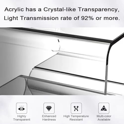 Table basse élégante en acrylique transparent de qualité supérieure avec étagère ouverte pour salon, chambre à coucher et bureau, pas de montage nécessaire, parfaite pour les petits espaces (petite