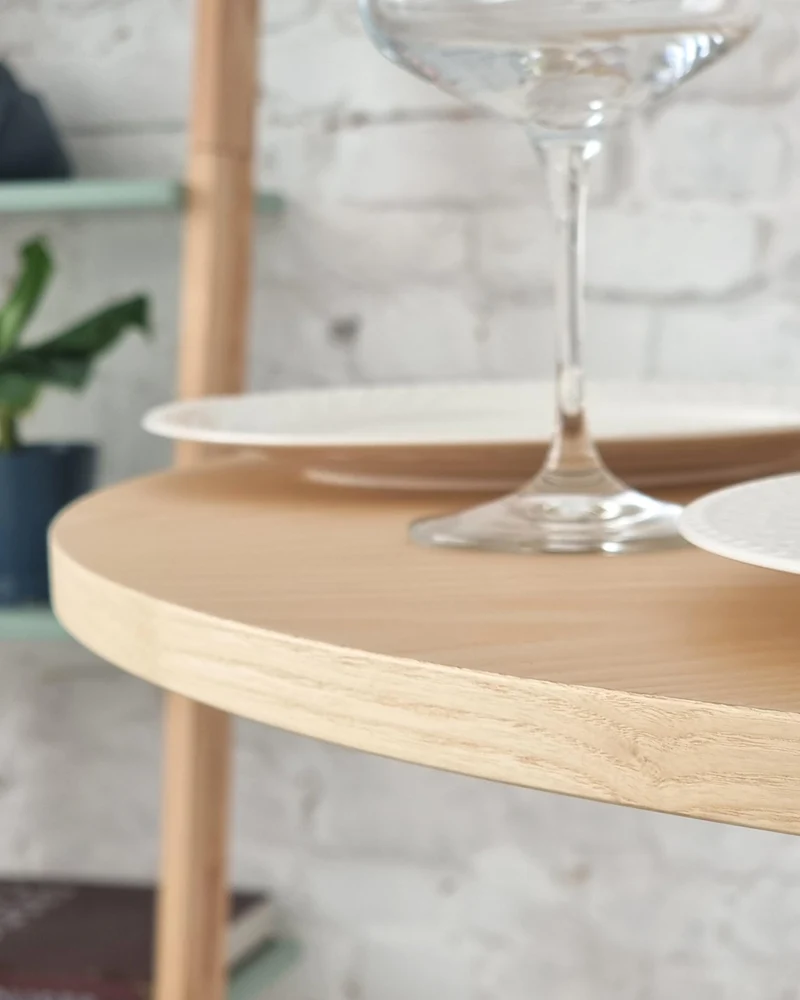 Ragaba Jubi Table à Manger Ronde diamètre 80cm Frêne