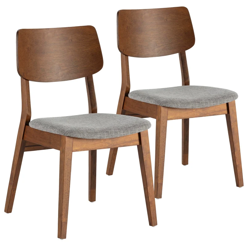 HOMN LIVING Pack de 2 chaises Susi en Noyer, Bois Massif, 49 cm (Largeur) 52 cm (Profondeur) 82 cm (Hauteur)