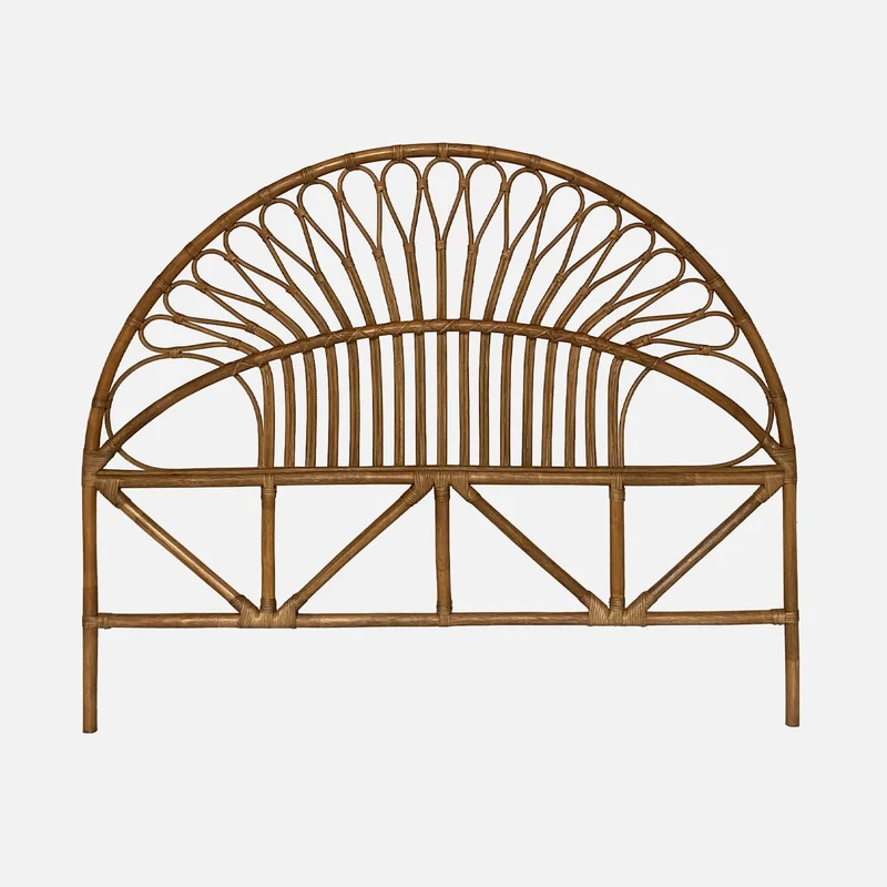 sweeek - Tête de lit en rotin foncé L 140 x P3 x H115cm