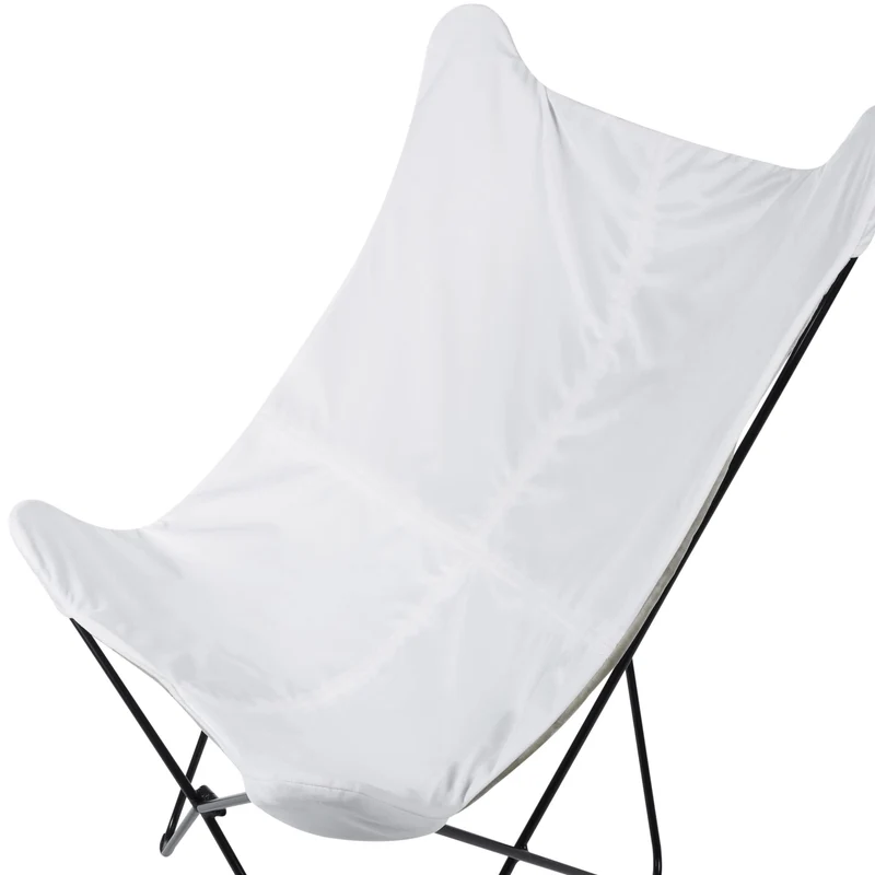 Fauteui Design Papillon avec Pieds en Épingle en Métal et Velours Blanc Nybro