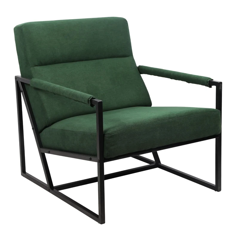 SVITA Chris Fauteuil de salon rembourré avec accoudoirs, vert foncé