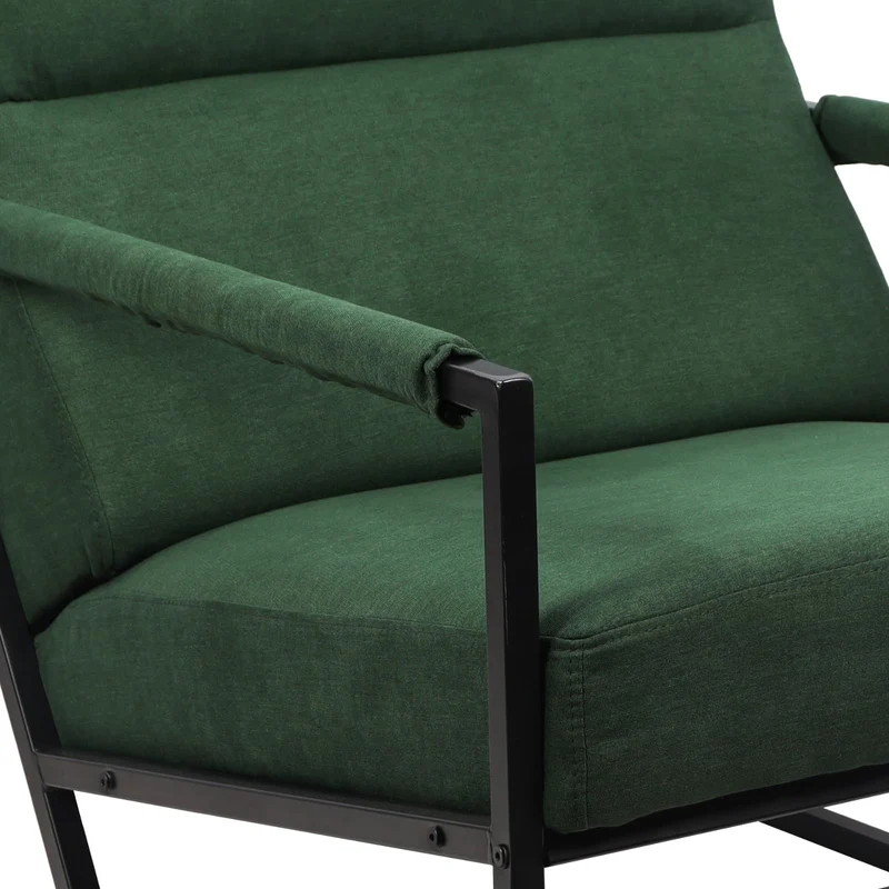 SVITA Chris Fauteuil de salon rembourré avec accoudoirs, vert foncé
