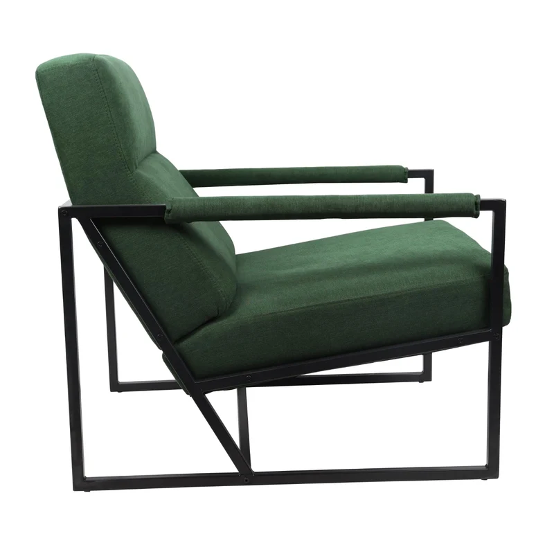 SVITA Chris Fauteuil de salon rembourré avec accoudoirs, vert foncé
