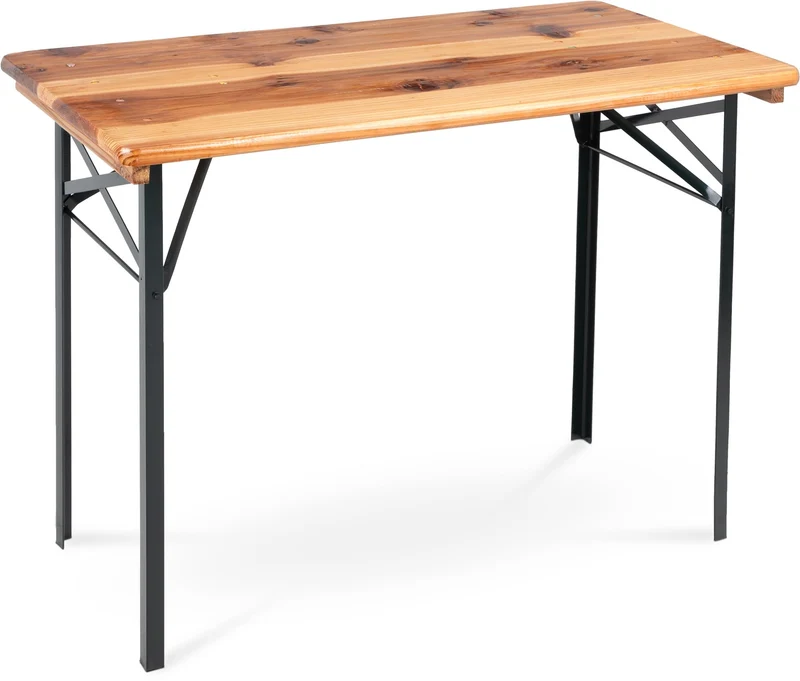 Stagecaptain BBT-117 Hirschgarten Table de Jardin 117 cm - Table de Brasserie Robuste et Courte (117 cm de Long) - Surface laquée - Pliable - Facile à Ranger et à Transporter