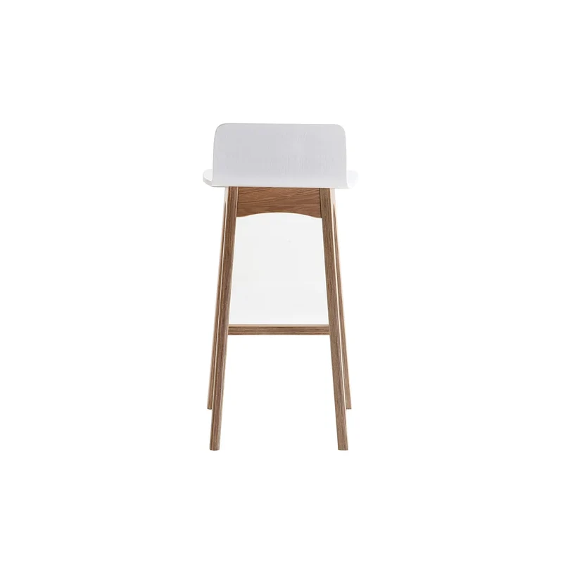 Miliboo Chaise de Bar scandinave Bois et Blanc H65 cm BALTIK