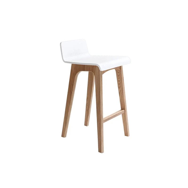 Miliboo Chaise de Bar scandinave Bois et Blanc H65 cm BALTIK