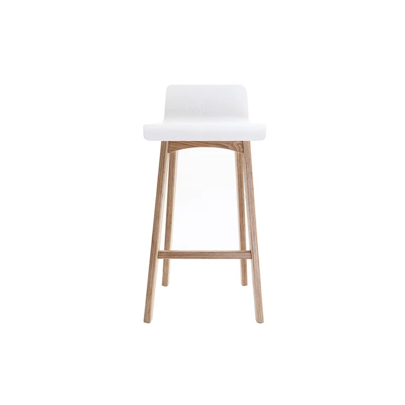 Miliboo Chaise de Bar scandinave Bois et Blanc H65 cm BALTIK