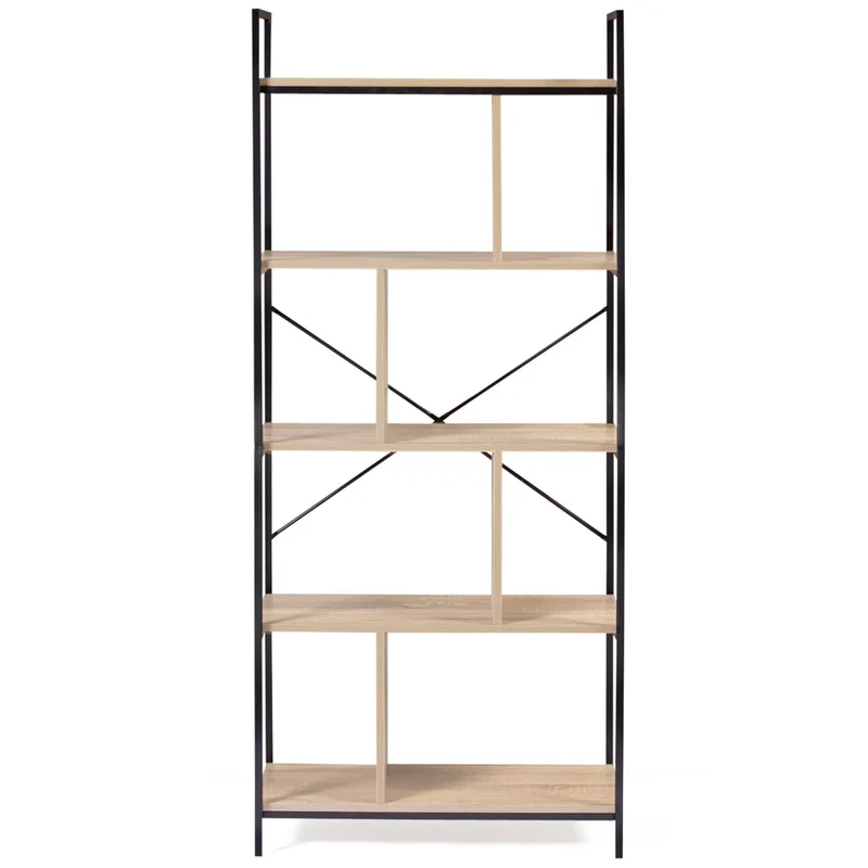 IDMarket - Etagère bibliothèque 5 Niveaux Detroit Design Industriel 170 cm
