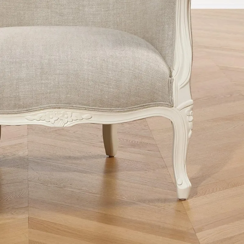 Robin des Bois - Victor : Fauteuil bergère en Bois Massif et Lin Premium