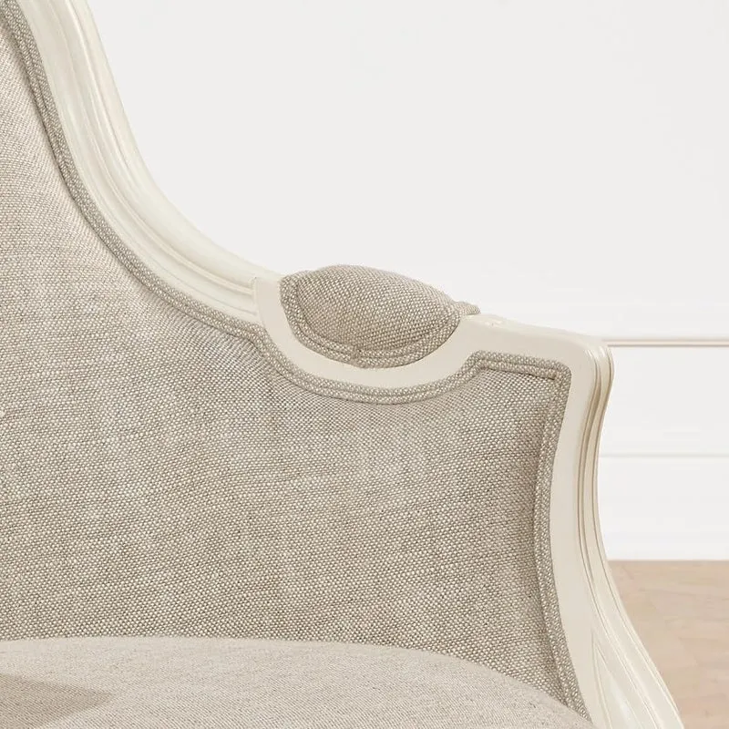 Robin des Bois - Victor : Fauteuil bergère en Bois Massif et Lin Premium