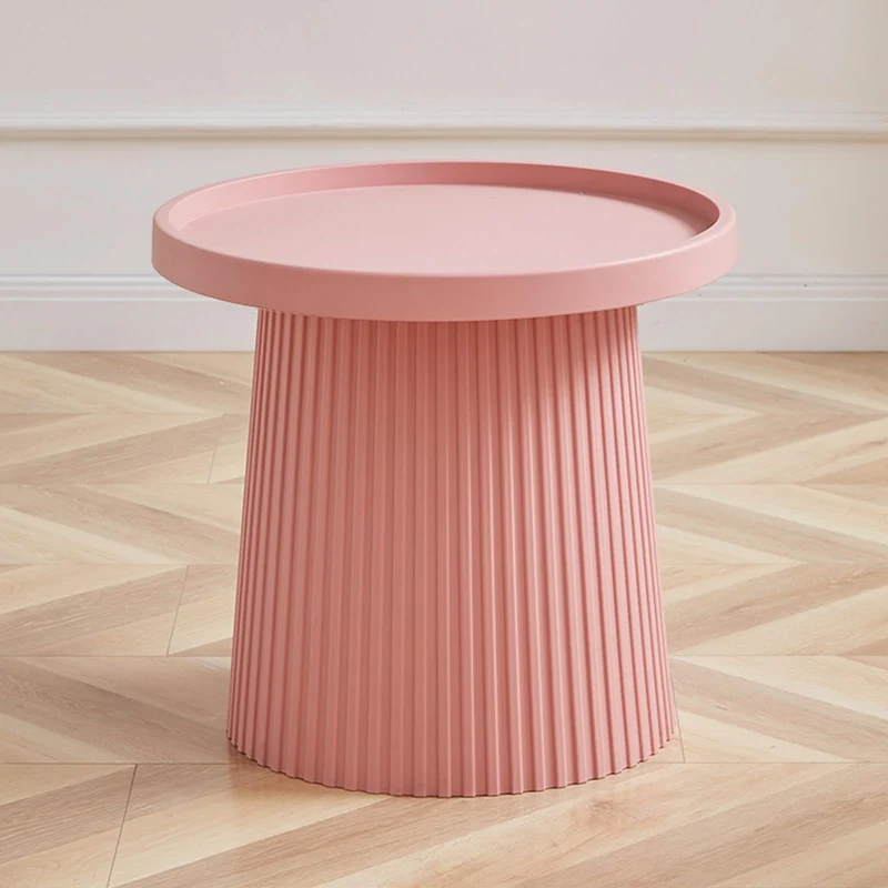 Table basse moderne de forme irrégulière pour salon et bureau - Petite table centrale abstraite avec design peu encombrant - Style milieu du siècle - Couleur rose