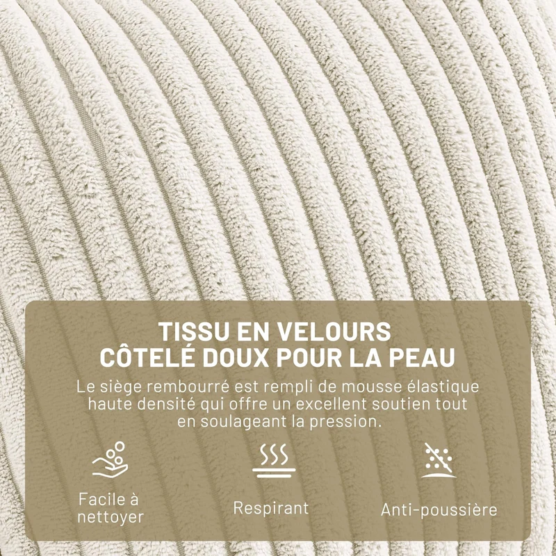 Ckaff Fauteuil Salon Relax Pivotant à 360°, Fauteuil Rembourré Chambre à Coucher avec Coussin épais Amovible, Fauteuil de Bureau Fauteuil de Lecture pour Salon Chambre à Coucher Bureau, Beige