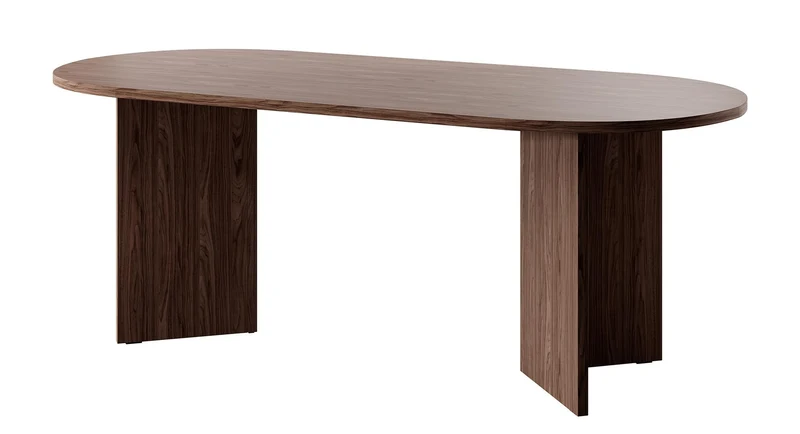 Selsey Table À Manger Ovale 90 x 204 cm 6-10 Personnes Table De Cuisine Bureau Noix Wisconsin Ovo