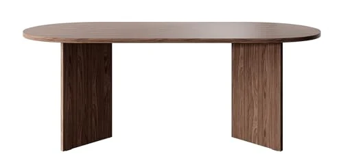 Selsey Table À Manger Ovale 90 x 204 cm 6-10 Personnes Table De Cuisine Bureau Noix Wisconsin Ovo