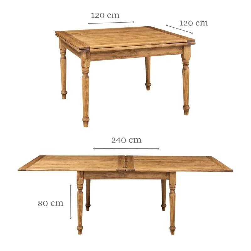 Biscottini Table Salle a Manger Extensible 120x120x80 cm Made in Italy | Table Cuisine | Table a Manger Extensible | Table Extensible Style Country