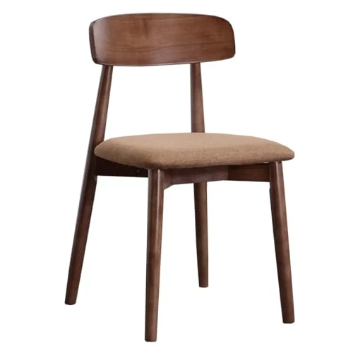 GIZNXBA Chaise Scandinave Blanche Chaises De Salle A Manger Scandinave sans Bras Chaise De Cuisine en Bois en Cuir avec Pieds en Bois pour La Salle À Manger(/Brown)