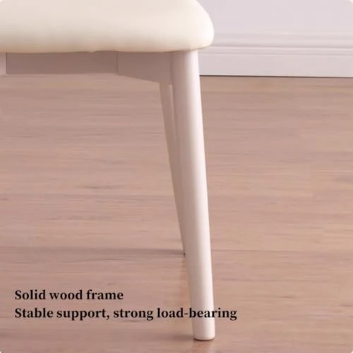 GIZNXBA Chaise Scandinave Blanche Chaises De Salle A Manger Scandinave sans Bras Chaise De Cuisine en Bois en Cuir avec Pieds en Bois pour La Salle À Manger(/Brown)
