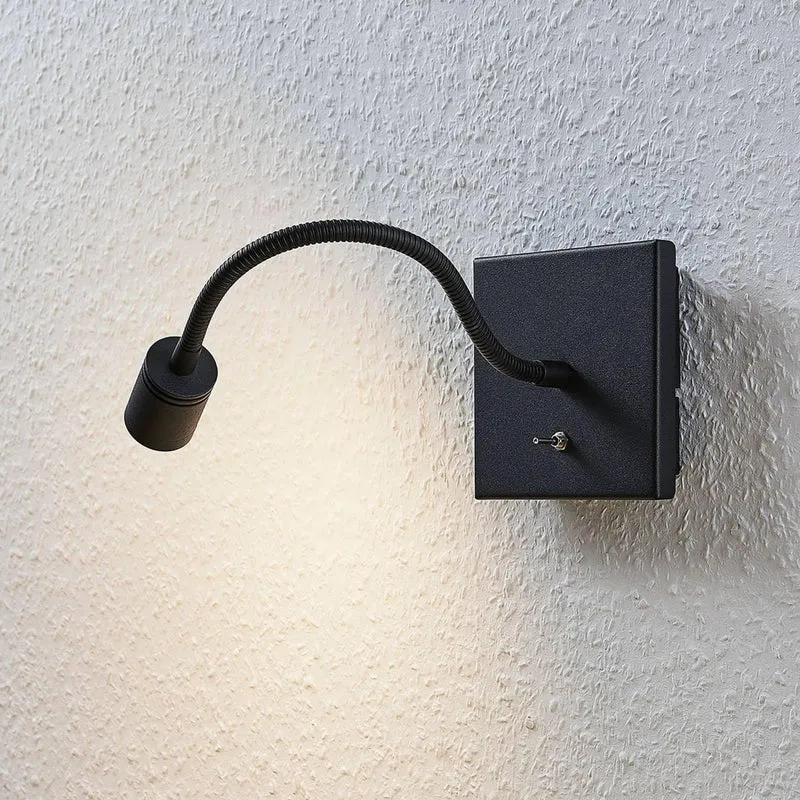 LED Applique Murale Mayar (Moderne) en Noir Métal e. a. pour Chambre à coucher (1 lampe,à), Applique, Lampe Murale, Eclairage, Luminaire Mural