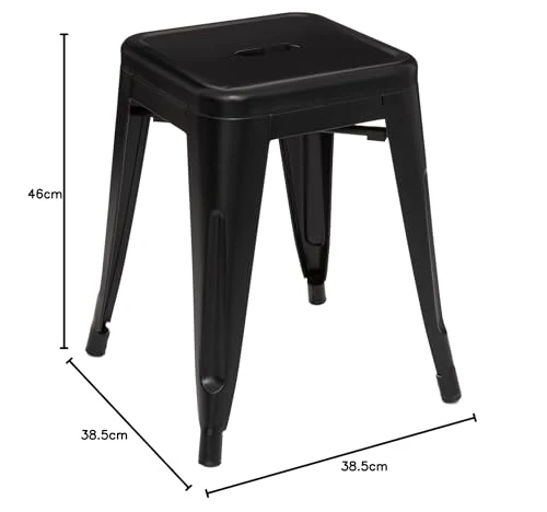 Atmosphera - Tabouret NIKO - métal - Noir