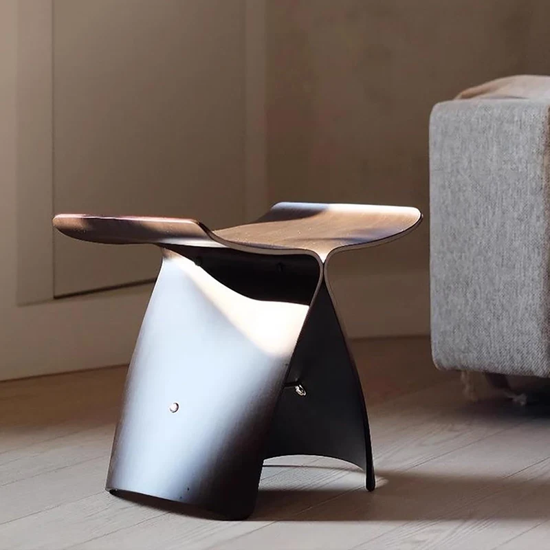 QAZXDRFG Repose-Pieds en Bois Massif, Pouf Papillon, Petit canapé en Bois, Tabouret de Loisirs pour la Maison, Le Salon, Les Petits Appartements (44 x 31 x 39,9 cm, Marron)