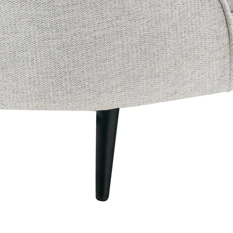 Beliani Canapé Glamour en Tissu Forme Courbée Pieds Noirs en Métal Blanc Cassé Savar